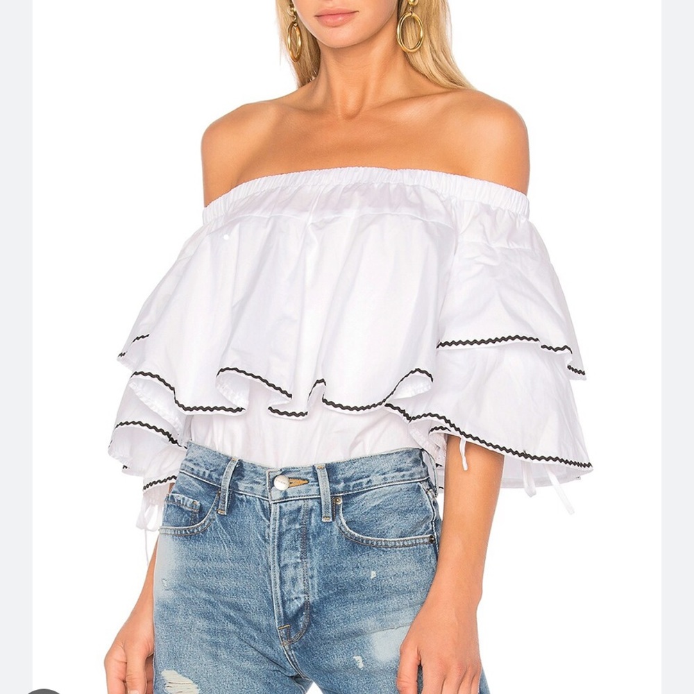 Endless Rose Ruffle Trim Off the Shoulder Blouse